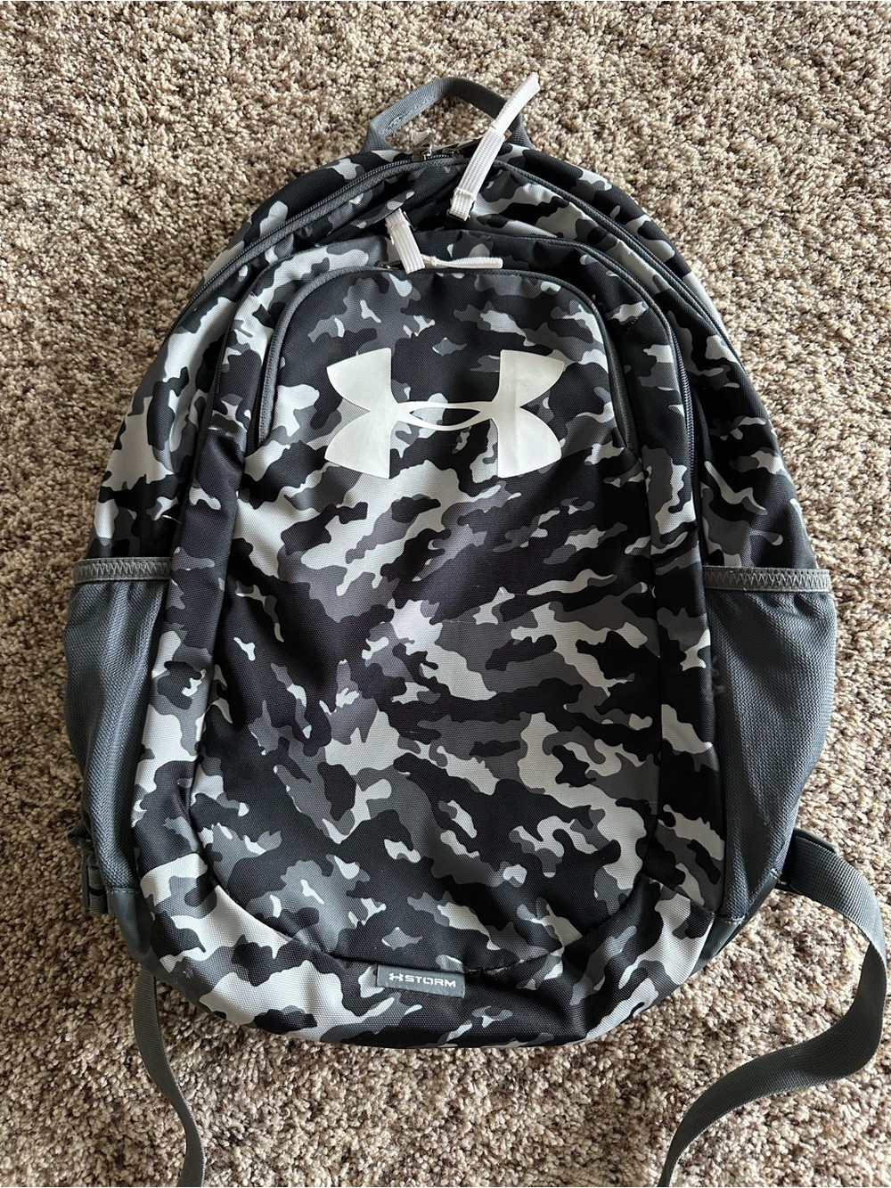 Under Armour Black & Gray Camo Backpack